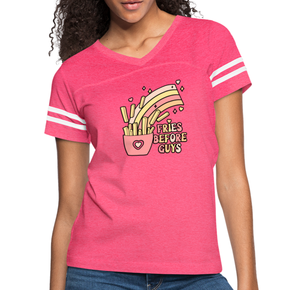 Fries Before Guys Women’s Vintage Sport T-Shirt - vintage pink/white