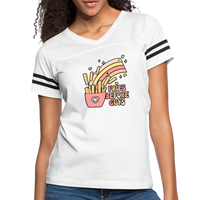 Fries Before Guys Women’s Vintage Sport T-Shirt - white/black