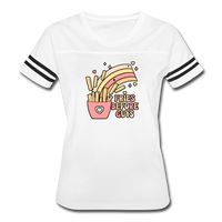 Fries Before Guys Women’s Vintage Sport T-Shirt - white/black