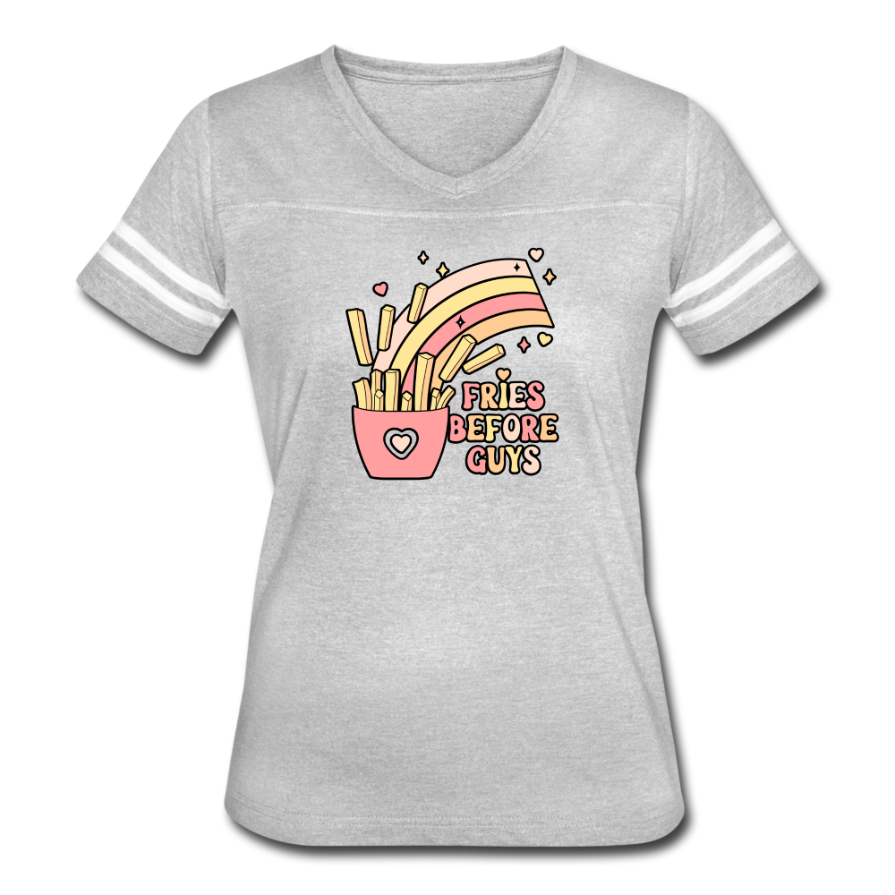 Fries Before Guys Women’s Vintage Sport T-Shirt - heather gray/white