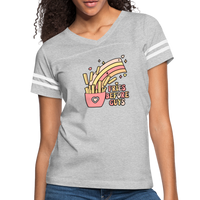 Fries Before Guys Women’s Vintage Sport T-Shirt - heather gray/white