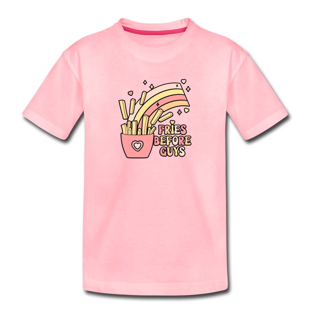 Fries Before Guys Toddler Premium T-Shirt - pink
