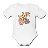 Fries Before Guys Organic Short Sleeve Baby Bodysuit - white