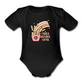 Fries Before Guys Organic Short Sleeve Baby Bodysuit - black