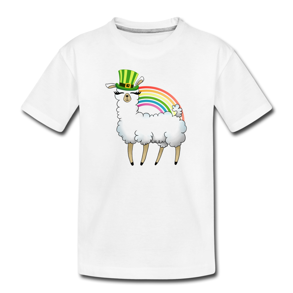 Lucky Llama Toddler Premium T-Shirt - white