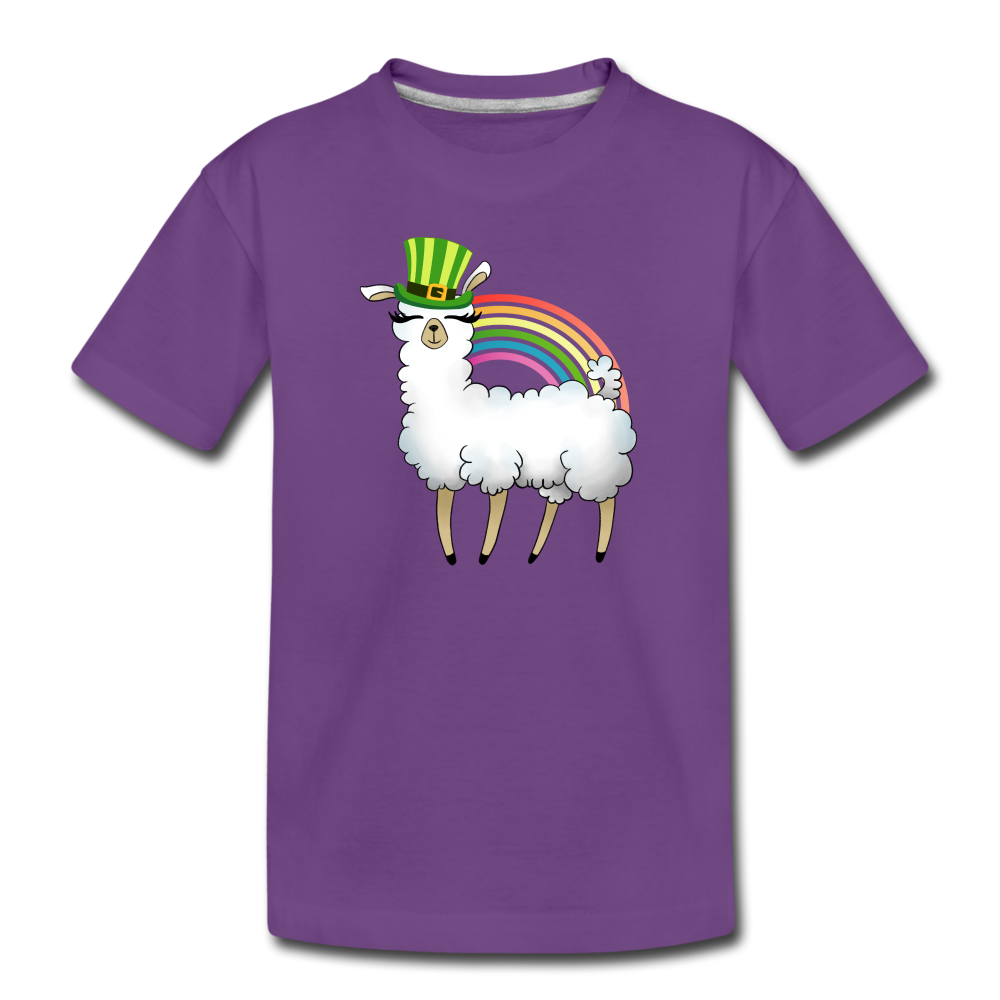 Lucky Llama Toddler Premium T-Shirt - purple