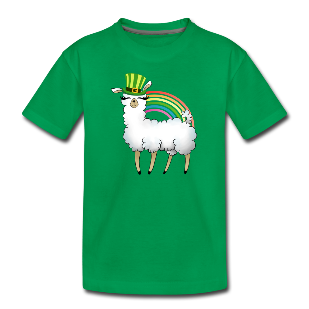 Lucky Llama Toddler Premium T-Shirt - kelly green