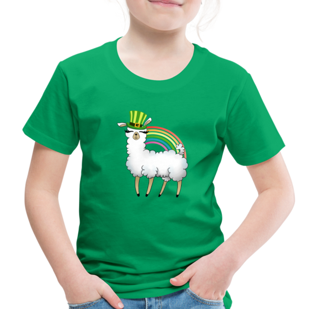 Lucky Llama Toddler Premium T-Shirt - kelly green