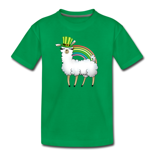 Lucky Llama Toddler Premium T-Shirt - kelly green