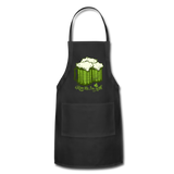 Kiss Me I'm Irish Green Beer Adjustable Apron - black