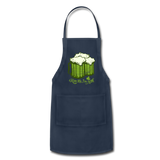 Kiss Me I'm Irish Green Beer Adjustable Apron - navy