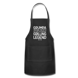 Grumpa the Man the Myth the Grilling Legend Adjustable Apron - black