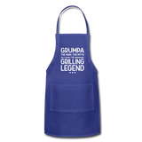 Grumpa the Man the Myth the Grilling Legend Adjustable Apron - royal blue