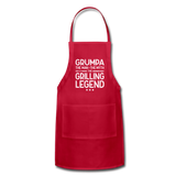 Grumpa the Man the Myth the Grilling Legend Adjustable Apron - red