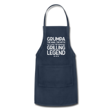 Grumpa the Man the Myth the Grilling Legend Adjustable Apron - navy