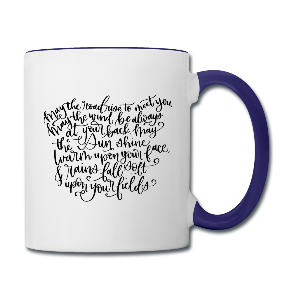 Irish Blessing Contrast Coffee Mug - white/cobalt blue