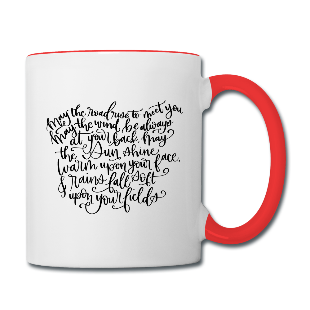 Irish Blessing Contrast Coffee Mug - white/red