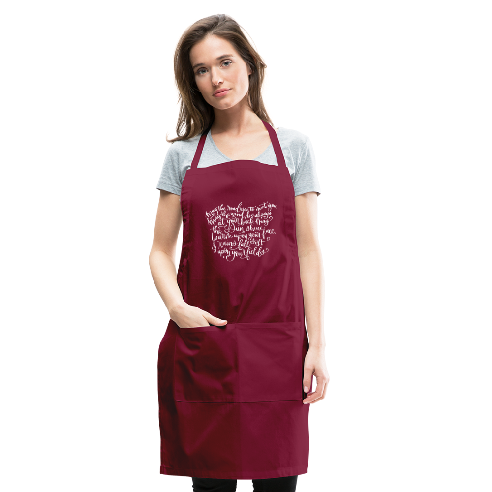 Irish Blessing Adjustable Apron - burgundy