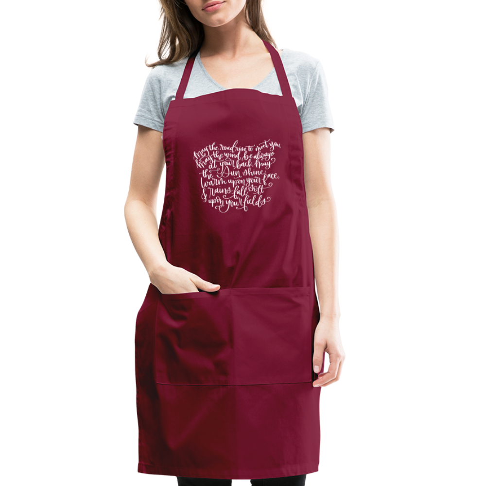 Irish Blessing Adjustable Apron - burgundy