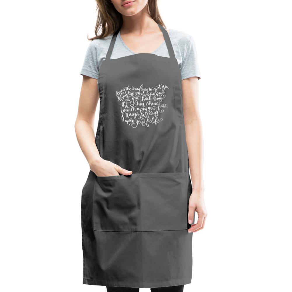 Irish Blessing Adjustable Apron - charcoal