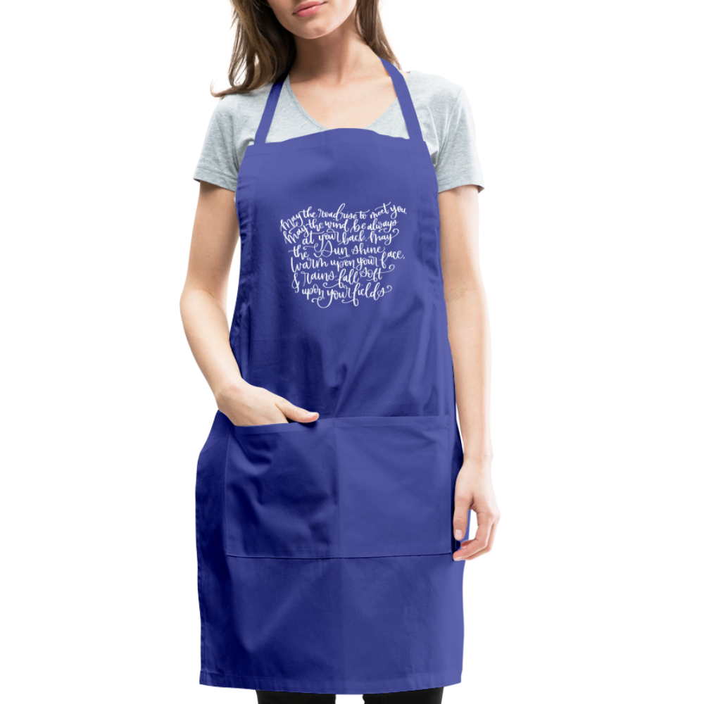 Irish Blessing Adjustable Apron - royal blue