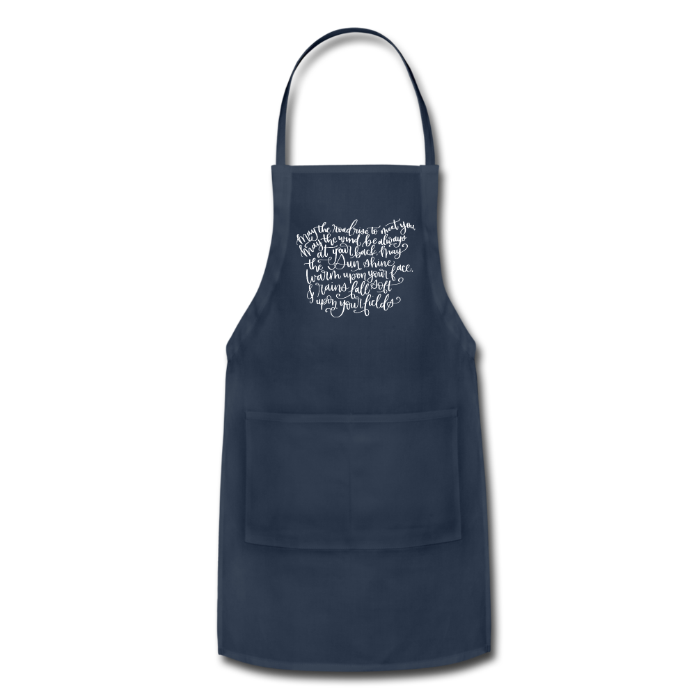 Irish Blessing Adjustable Apron - navy