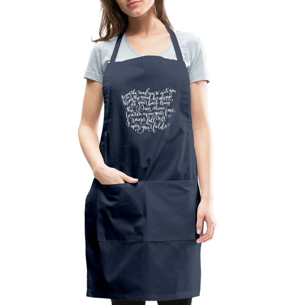 Irish Blessing Adjustable Apron - navy