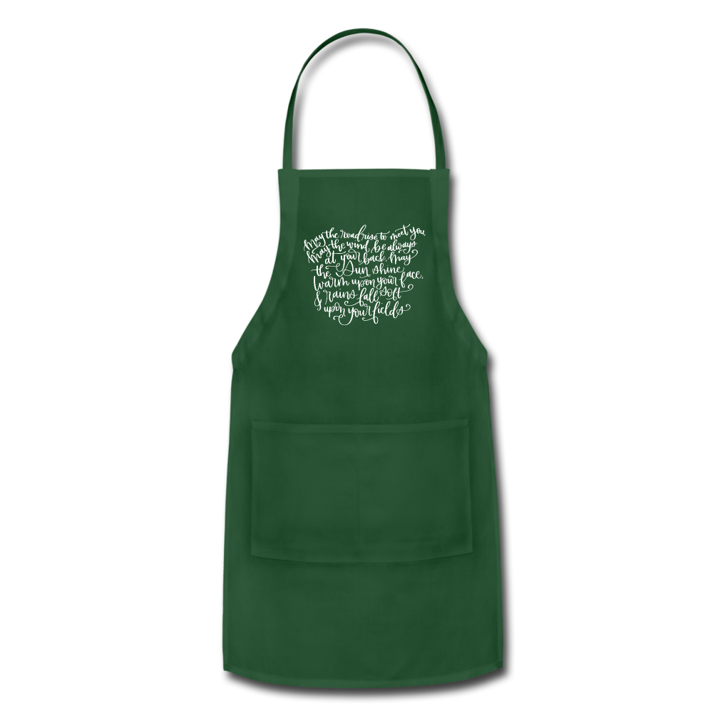 Irish Blessing Adjustable Apron - forest green