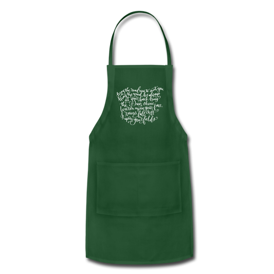 Irish Blessing Adjustable Apron - forest green