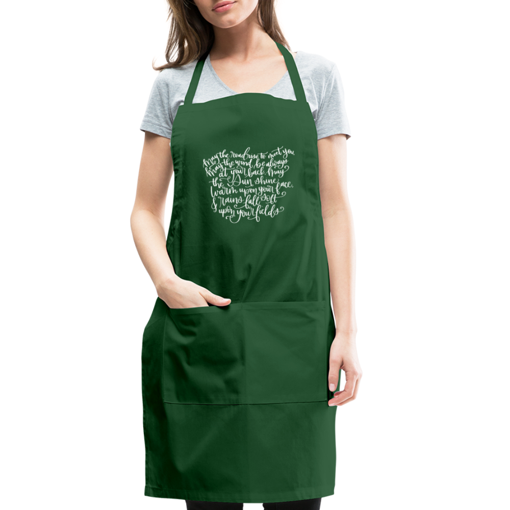 Irish Blessing Adjustable Apron - forest green