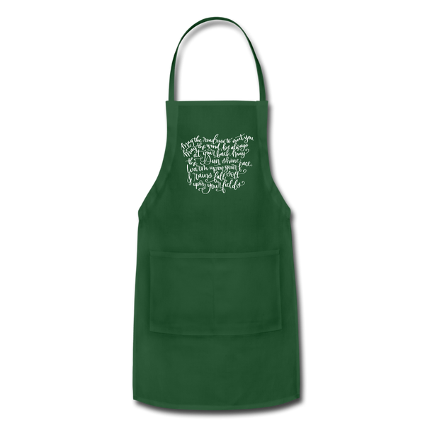 Irish Blessing Adjustable Apron - forest green