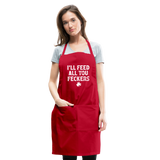 I'll Feed All You Feckers Adjustable Apron - red