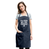 I'll Feed All You Feckers Adjustable Apron - navy