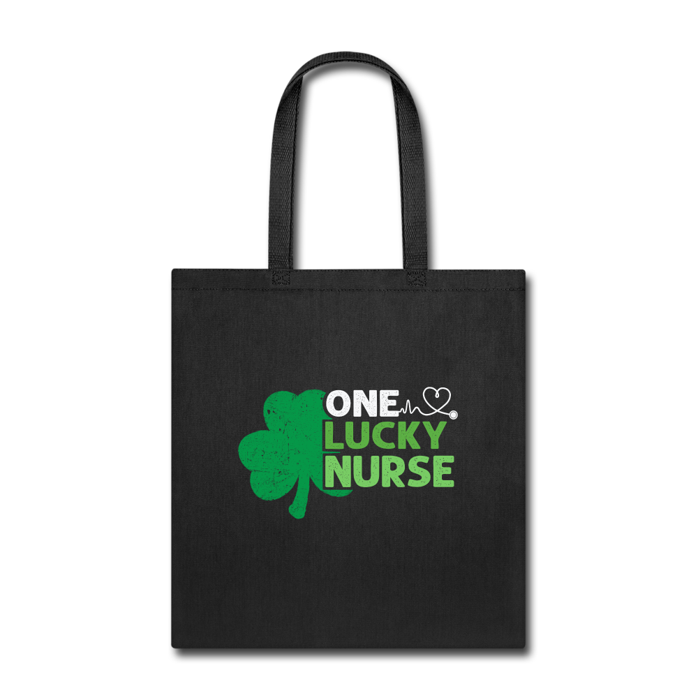 One Lucky Nurse Tote Bag - black
