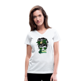 One Lucky Nurse Messy Bun St Patrick's Day Women's V-Neck T-Shirt - white