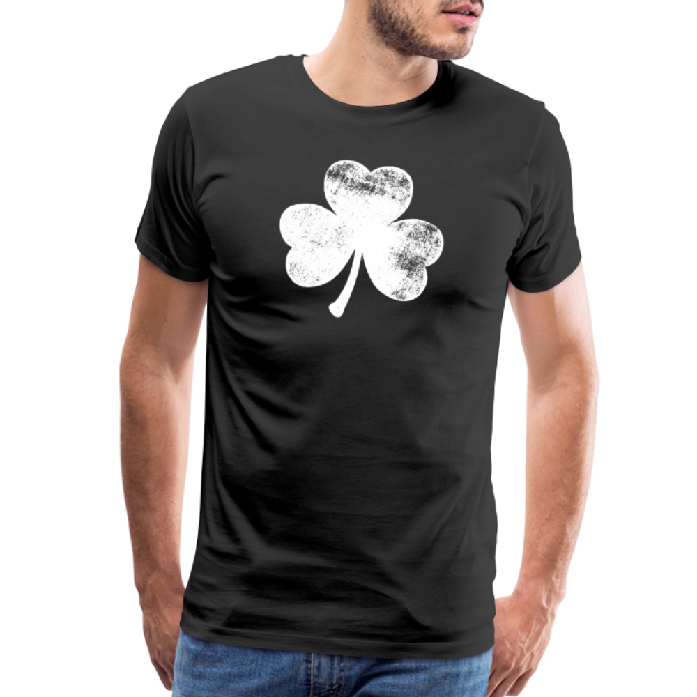 Distressed Shamrock Men's Premium T-Shirt - black