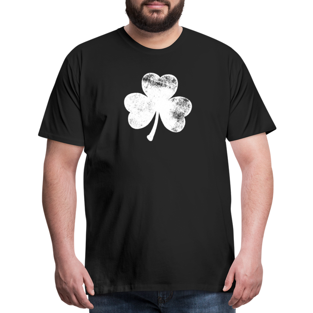 Distressed Shamrock Men's Premium T-Shirt - black
