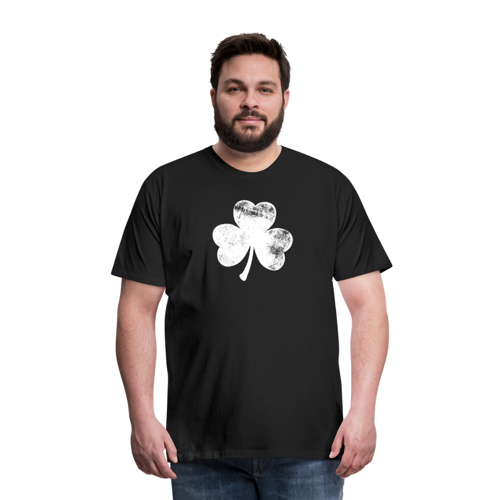 Distressed Shamrock Men's Premium T-Shirt - black