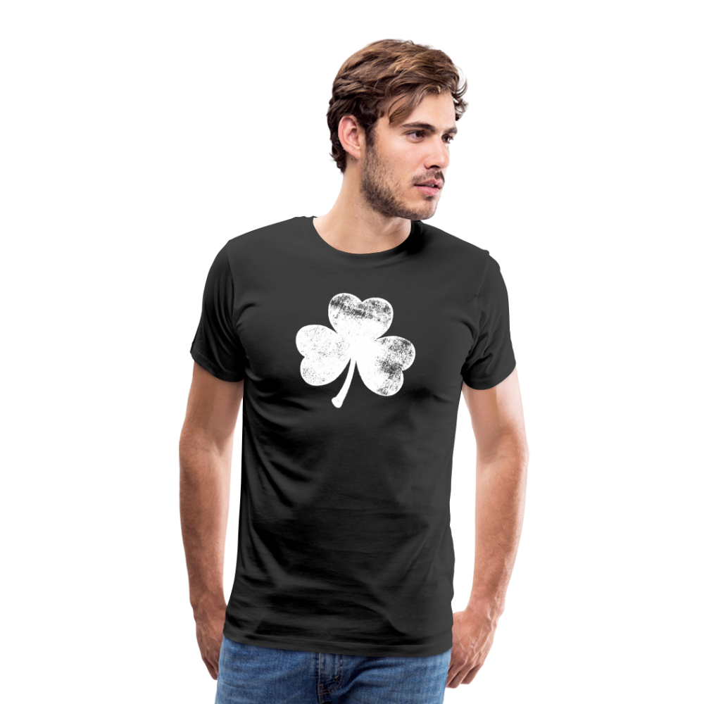 Distressed Shamrock Men's Premium T-Shirt - black
