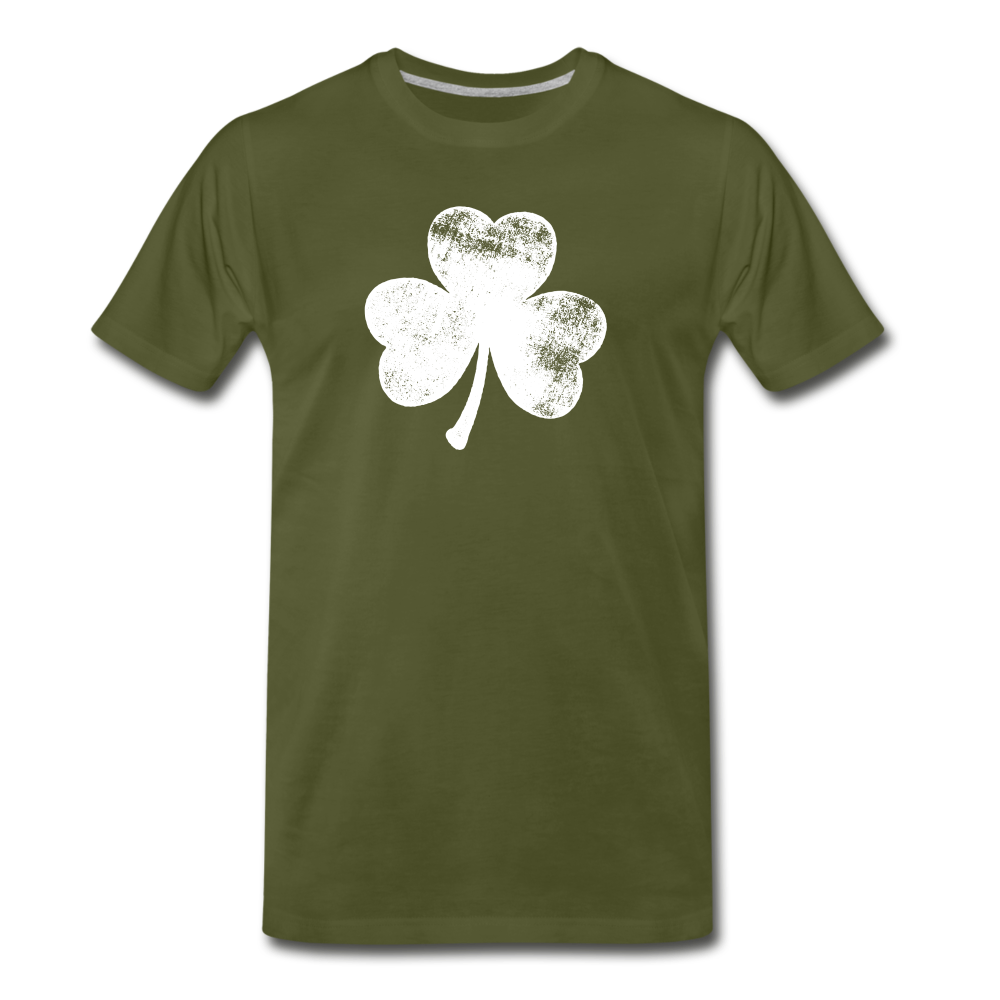 Distressed Shamrock Men's Premium T-Shirt - olive green