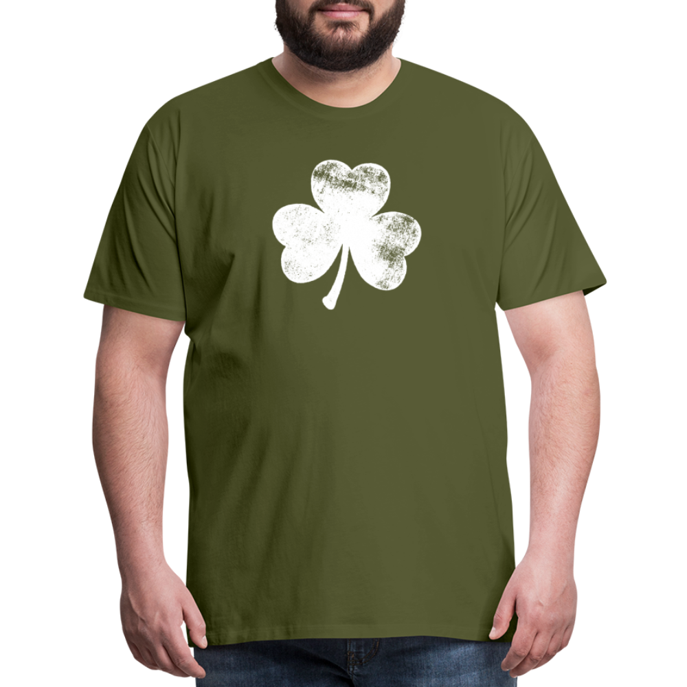 Distressed Shamrock Men's Premium T-Shirt - olive green