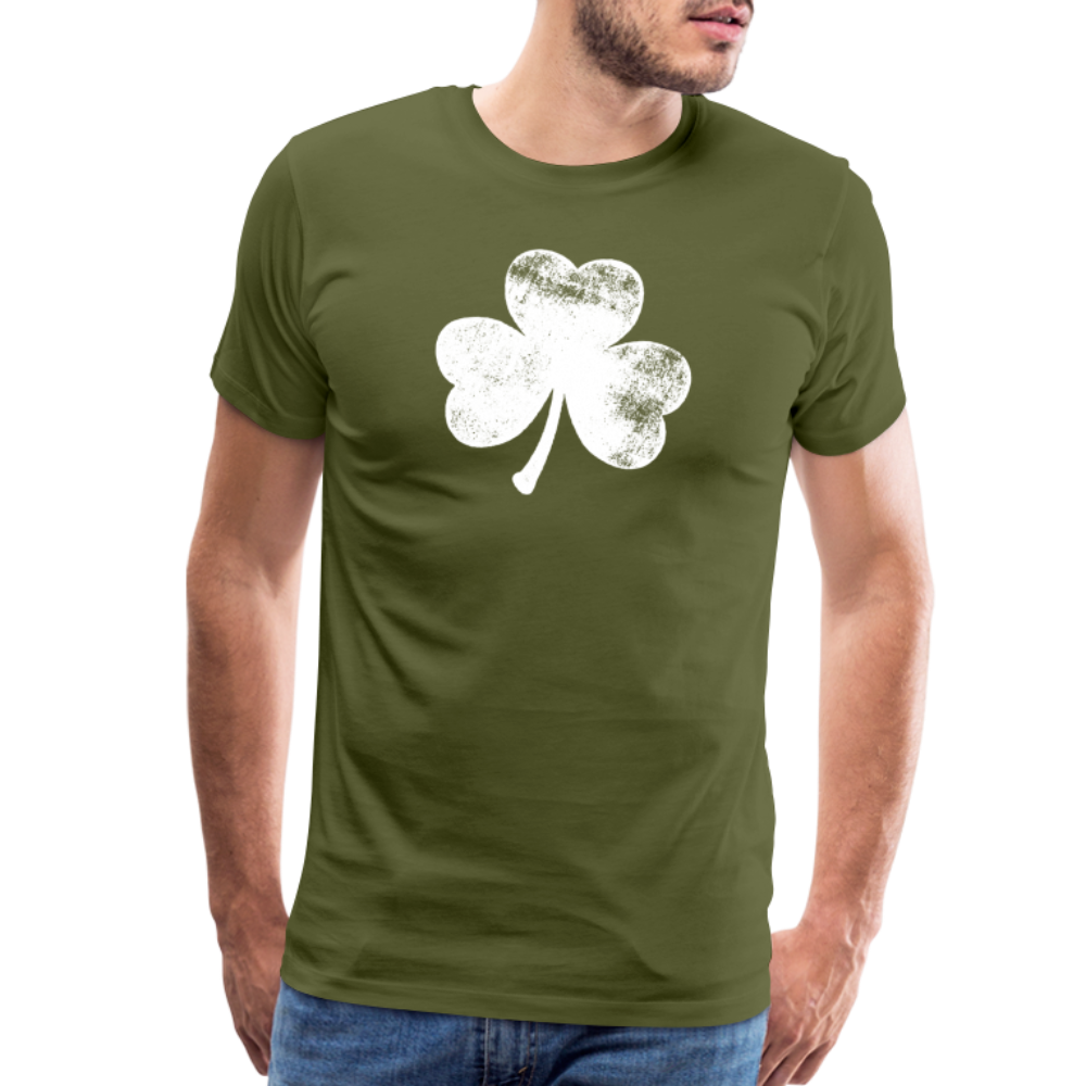 Distressed Shamrock Men's Premium T-Shirt - olive green