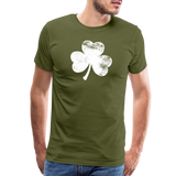 Distressed Shamrock Men's Premium T-Shirt - olive green