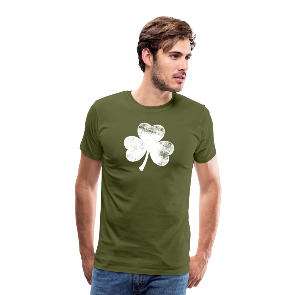 Distressed Shamrock Men's Premium T-Shirt - olive green