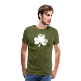 Distressed Shamrock Men's Premium T-Shirt - olive green
