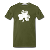 Distressed Shamrock Men's Premium T-Shirt - olive green