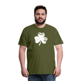 Distressed Shamrock Men's Premium T-Shirt - olive green