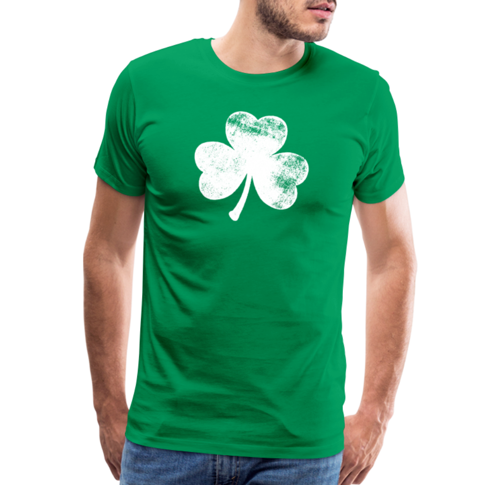 Distressed Shamrock Men's Premium T-Shirt - kelly green