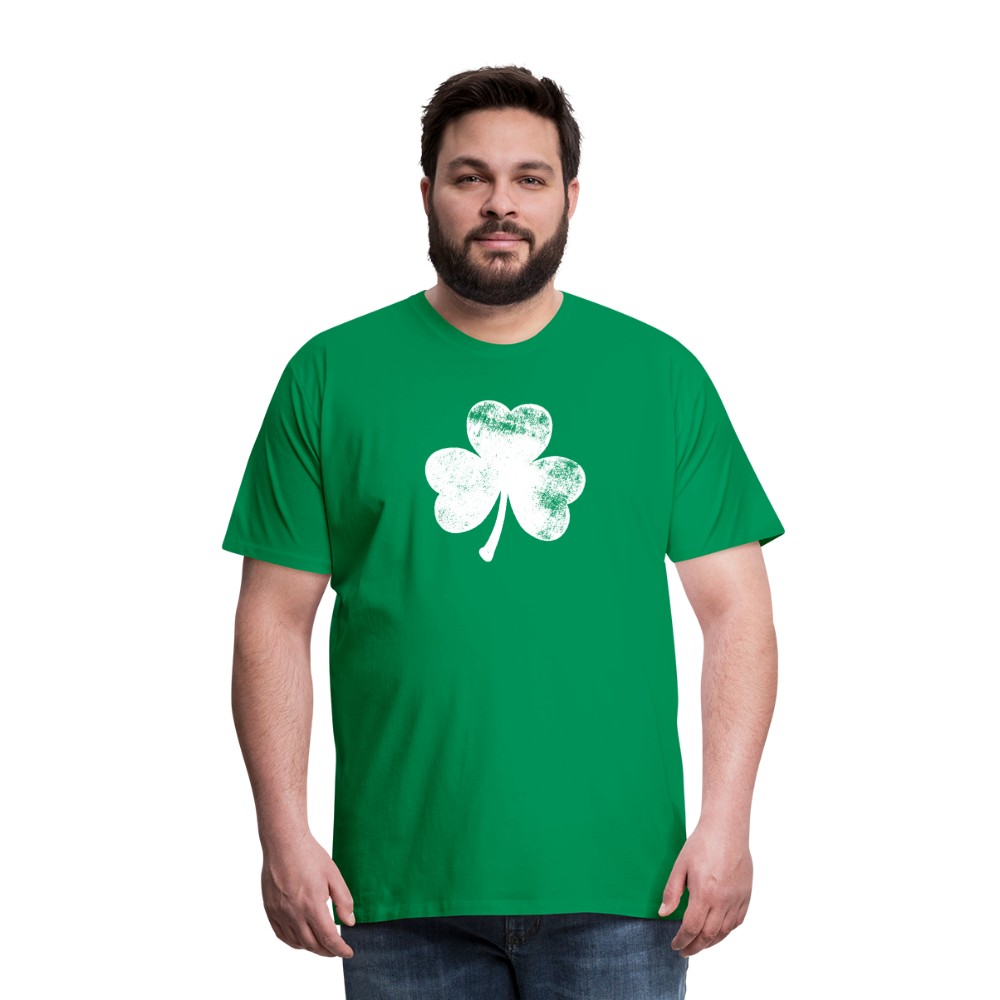 Distressed Shamrock Men's Premium T-Shirt - kelly green