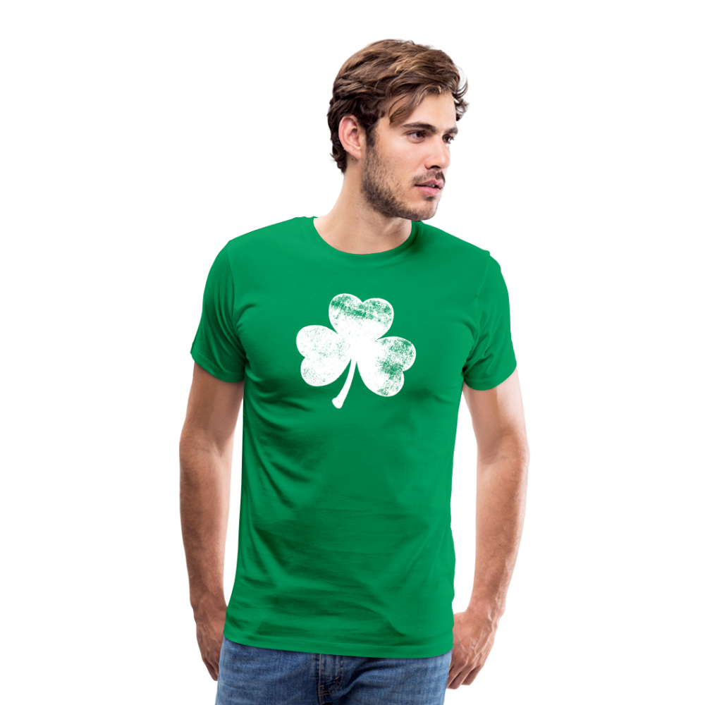 Distressed Shamrock Men's Premium T-Shirt - kelly green